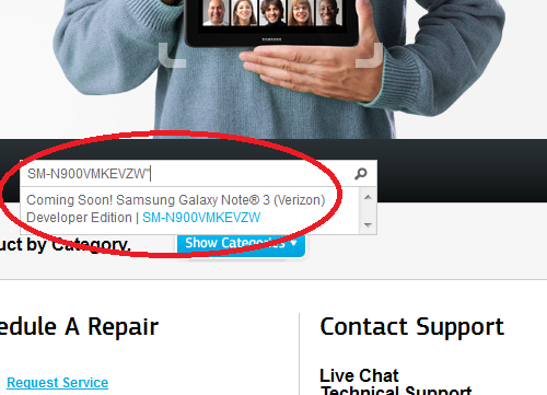 Samsung's support site says that a Samsung Galaxy Note 3 Developer Edition is coming - Verizon to offer Samsung Galaxy Note 3 Developer Edition with unlocked bootloader
