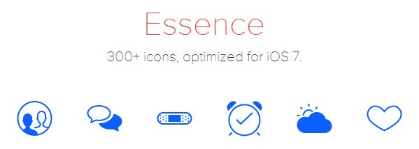 Essence 300-icon pack brings all needed for an app to dress up in iOS 7 flatness