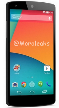 The Google Nexus 5 is seen in this press render - Nexus 5 press render leaks