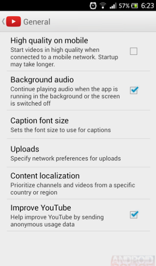 A future update will allow you to listen to audio from a YouTube video even with the screen off - Future YouTube update for Android will bring background audio support