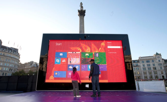 Gigantic 12-foot tall Microsoft Surface 2 tablet appears in central London