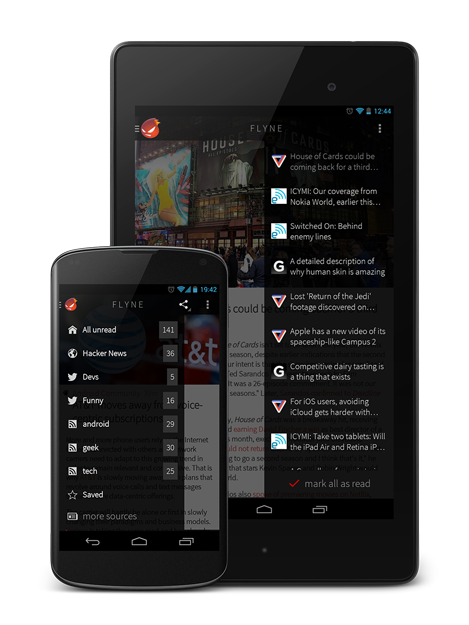 Flyne is a Twitter/Feedly newsreader from Falcon Pro developer Joaquim Vergès