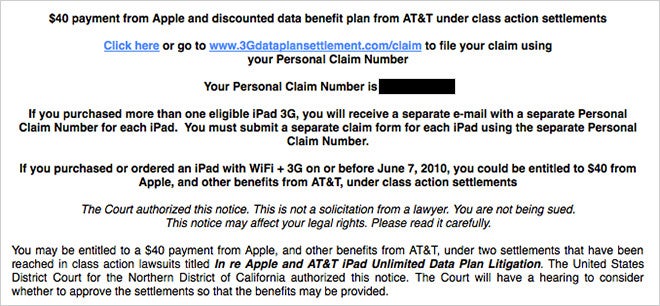 Some OG Apple iPad owners will receive $40 from Apple and a discount on a monthly data plan from AT&amp;T - Apple to pay $40 to certain Apple iPad buyers to settle Class Action suit