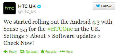 The HTC One in the U.K. is receiving Android 4.3 and Sense 5.5 - HTC One in U.K. gets Android 4.3, Sense 5.5