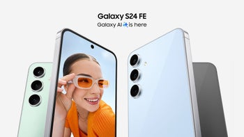 The Galaxy S24 FE in a promotional image showing it up close.