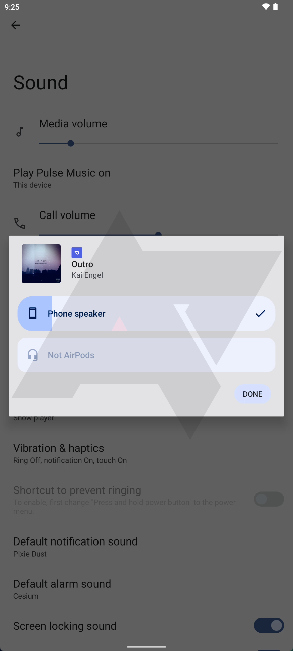 Android 13 audio output menu