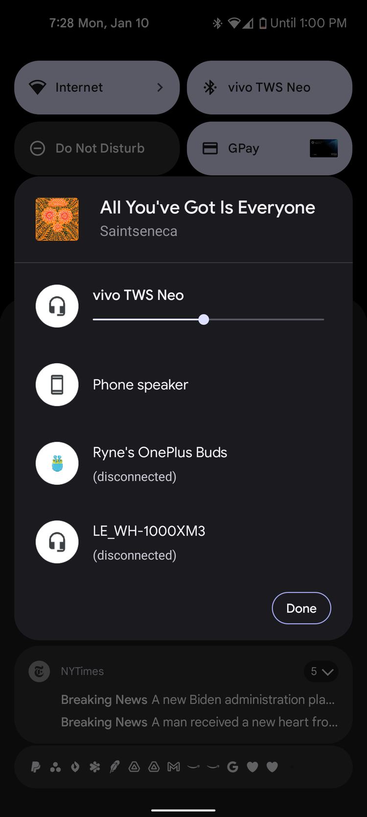 Android 12 audio output menu