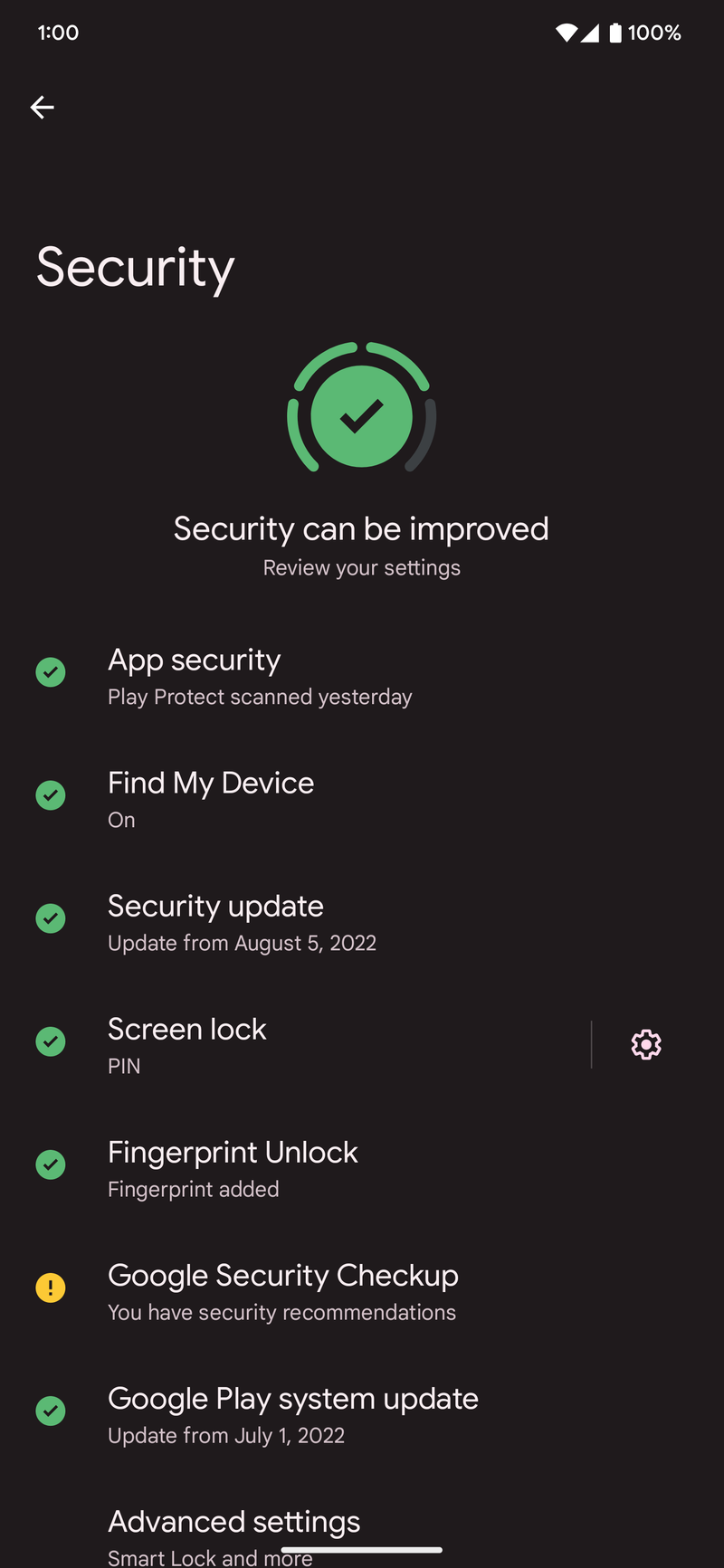 Android 13 new security dashboard