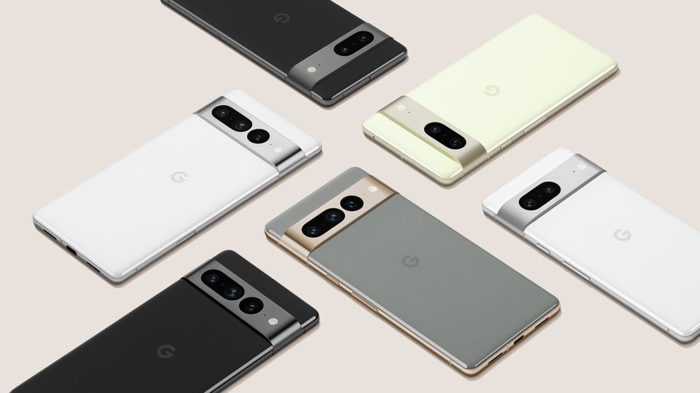 Pixel 7 Pro colorways are in the bottom left, Pixel 7 colors are in the top right - Google Pixel 7 release date, price and features