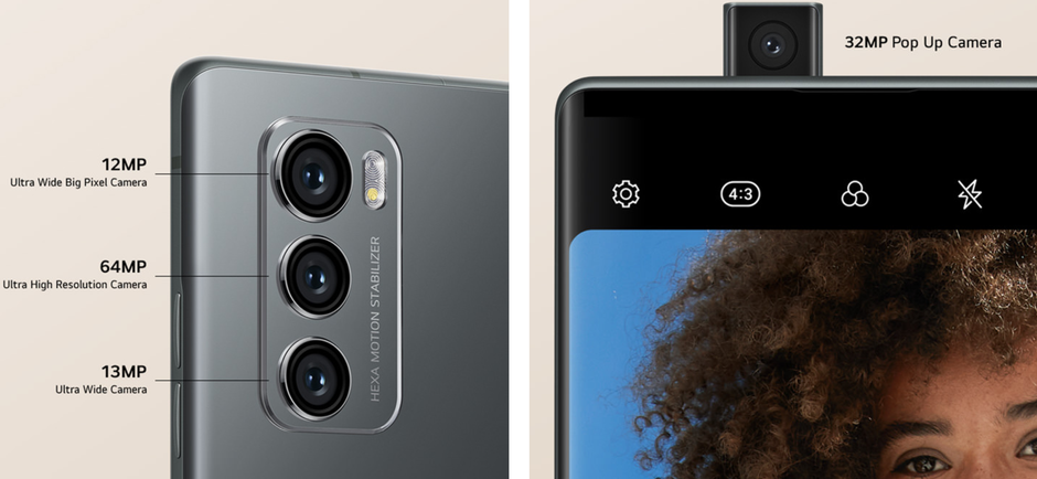 LG Wing camera specs and positioning