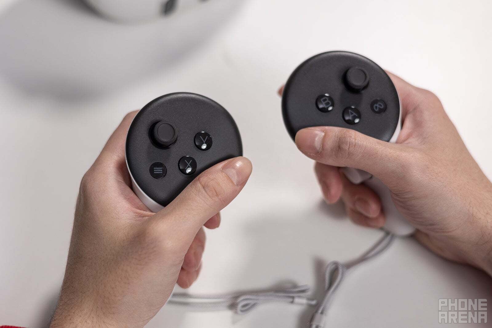 The Meta Quest 3 controllers are pretty much perfectly compact and ergonomic (Image credit - PhoneArena) - Meta Quest 4 release date predictions, price, specs, and our wishlist