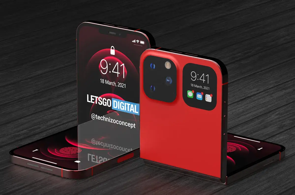 Concept render of the iPhone Flip. | Image Credit - Let's Go Digital - iPhone Flip release date expectations, price estimates, upgrades