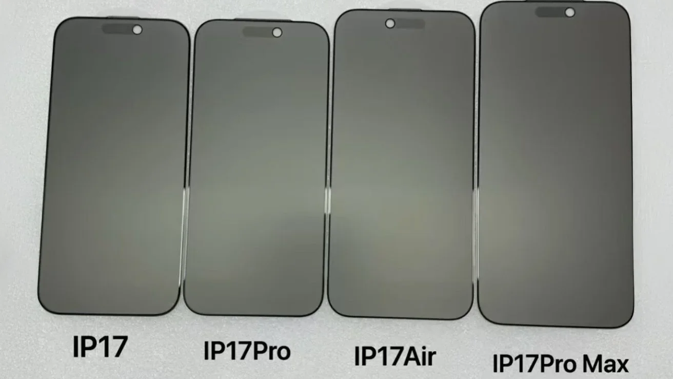 Alleged screen protectors for the iPhone 17 series. | Image Credit - Majin Bu - iPhone 17 Air release date expectations, price estimates and upgrades