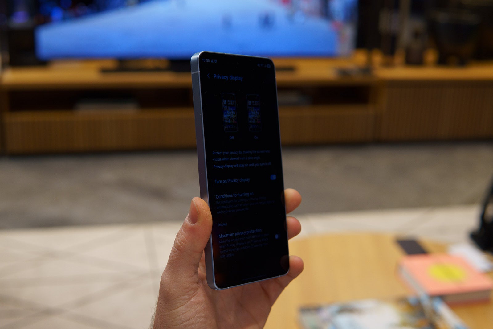 Galaxy S26 Ultra with privacy display on from the side. | Image by PhoneArena - Samsung Galaxy S26 Ultra release date, price, specs, and must-know features