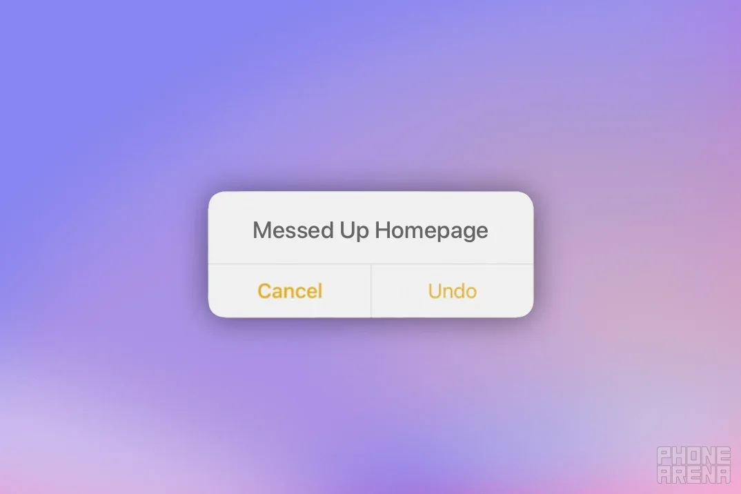 Mockup of the undo feature. | Image by PhoneArena - iOS 27: Release date expectations, new features, and compatible iPhones