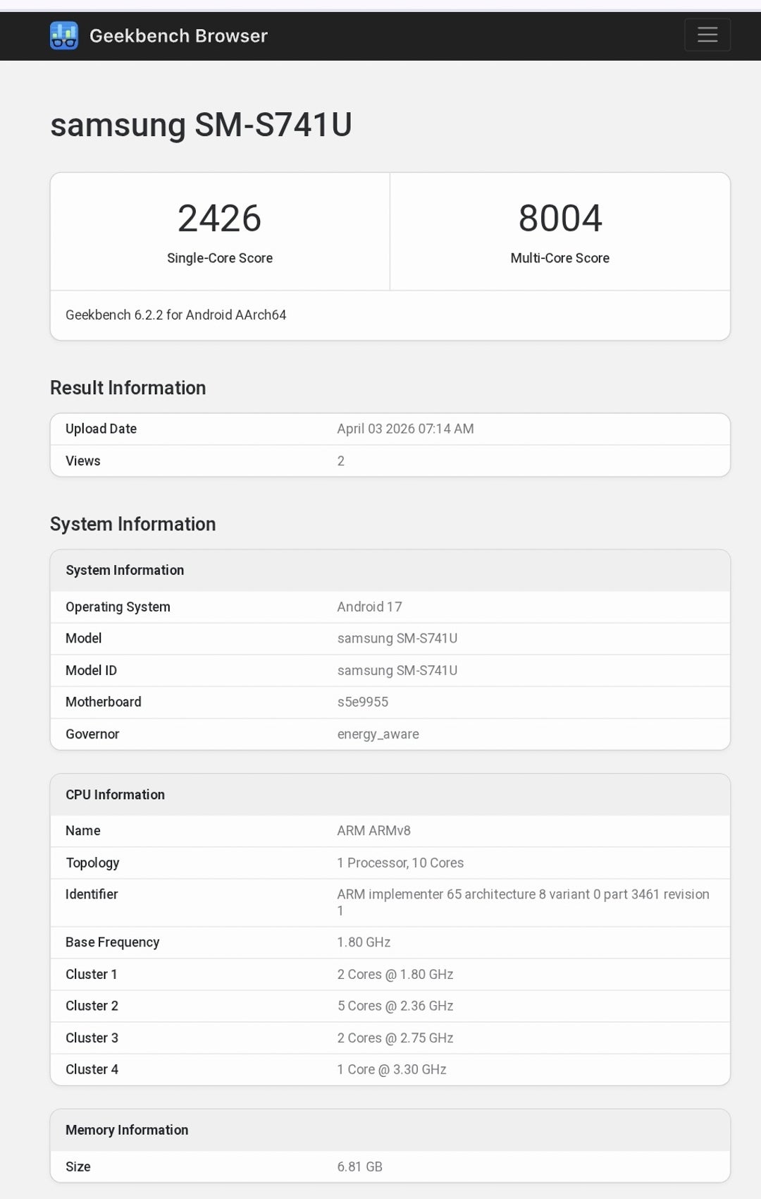 The model number SM-S741U reportedly represents the S26 FE US version. | Image by Abhishek Yadav - Samsung Galaxy S26 FE release date expectations, price estimates and upgrades
