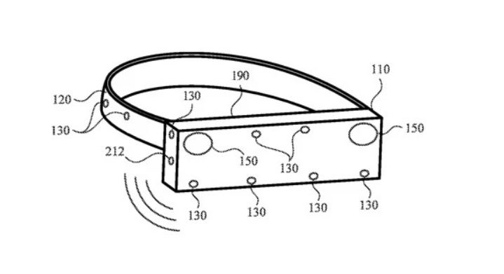 Apple glasses patent image possibly showing the planned arrangement of its microphones - Apple Glasses: news, rumors, expectations