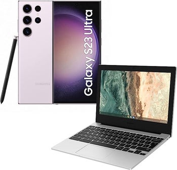 Samsung Galaxy S23 Ultra in Lavender with Chromebook bundle: 26% off at Amazon UK