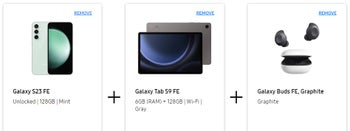 Galaxy S23 FE+ Galaxy Tab S9 FE+ Galaxy Buds FE for $699