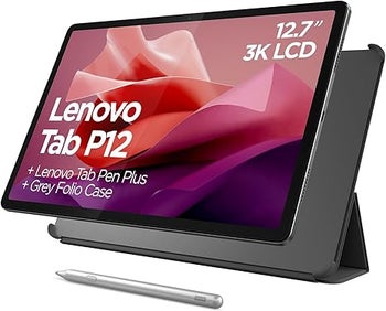 Tab P12 with Tab Pen Plus and Grey Folio Case: 14% OFF