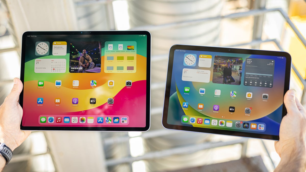 The iPad Air M2 next to the iPad 10th gen