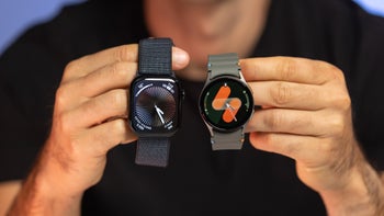 Depicting Apple Watch Series 10 next to Galaxy Watch 7