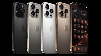 iPhone 16 Pro Max in black, titanium, white, and desert colors