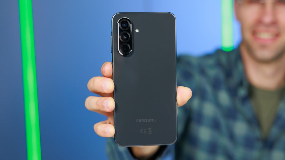 Galaxy A36 5G held in hand