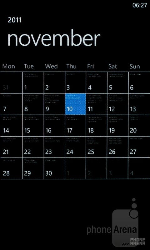 Calendar - Nokia Lumia 800 Review