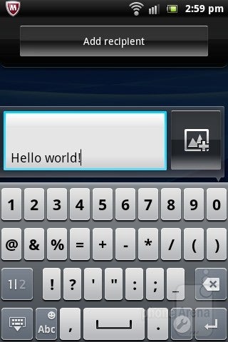 On-screen keyboard - Sony Ericsson Live with Walkman Review