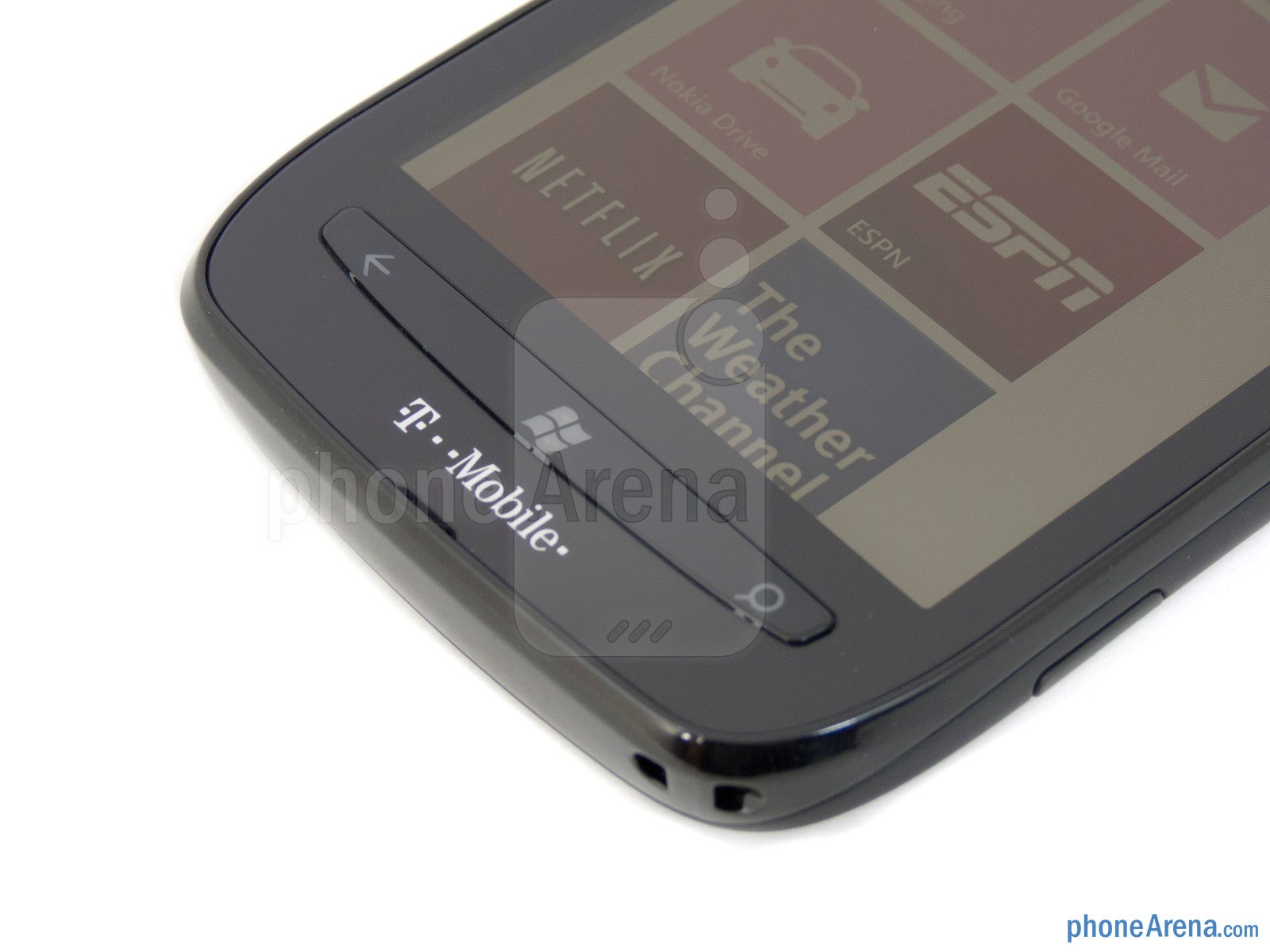The Nokia Lumia 710 employs physical Windows buttons - Nokia Lumia 710 Review