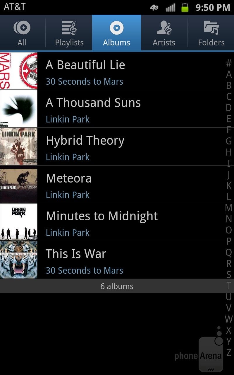 The music player of the Samsung Galaxy Note LTE - Nokia Lumia 900 vs Samsung Galaxy Note LTE