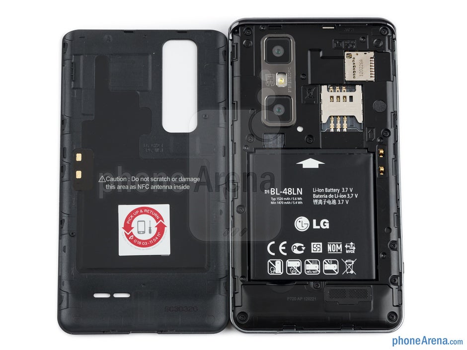 Compartimiento de la batería - LG Optimus 3D MAX Reseña