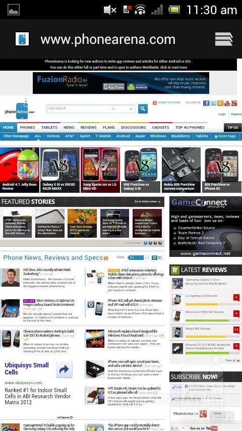 Chrome browser - Sony Xperia neo L Review