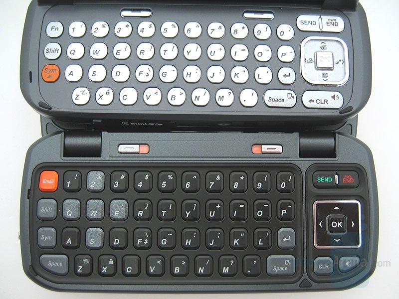 Keyboard comparison: Top-VX9800, Bottom-enV - LG enV Review