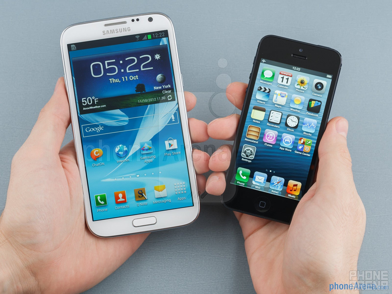 Samsung Galaxy Note II vs Apple iPhone 5