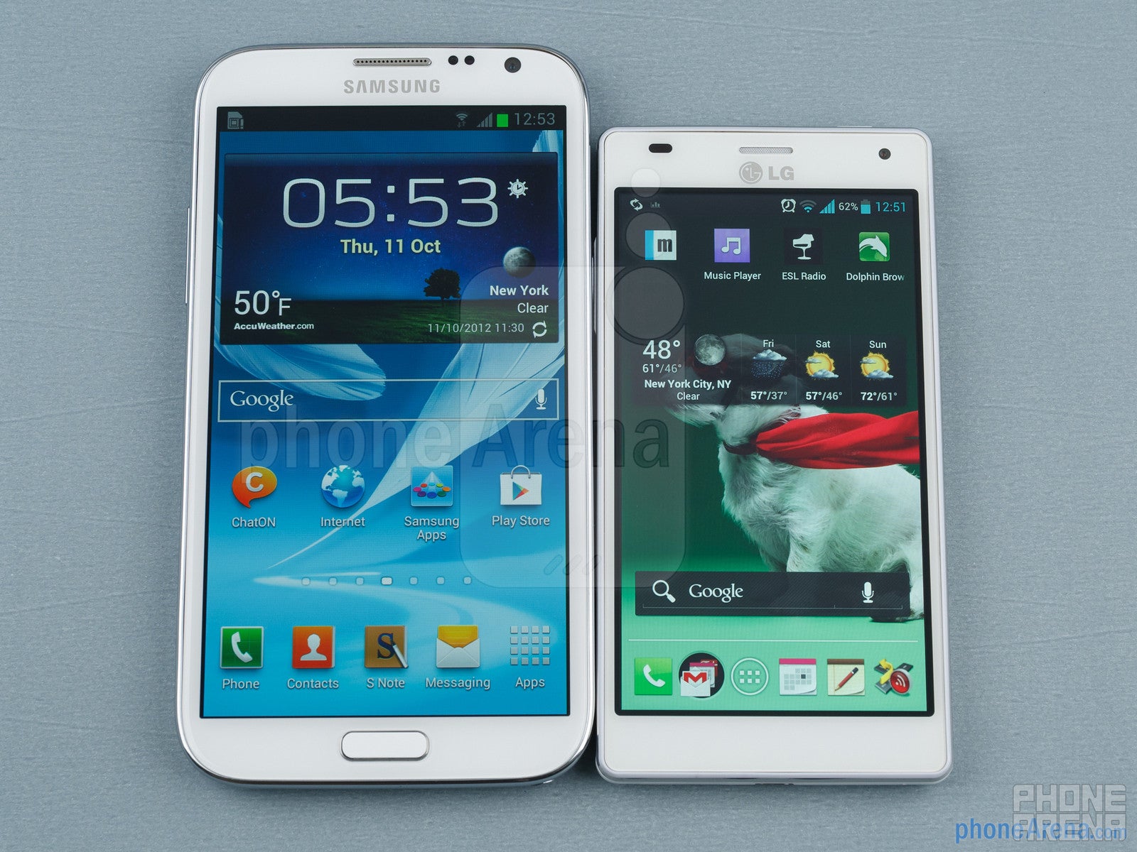 Samsung Galaxy Note II vs LG Optimus 4X HD