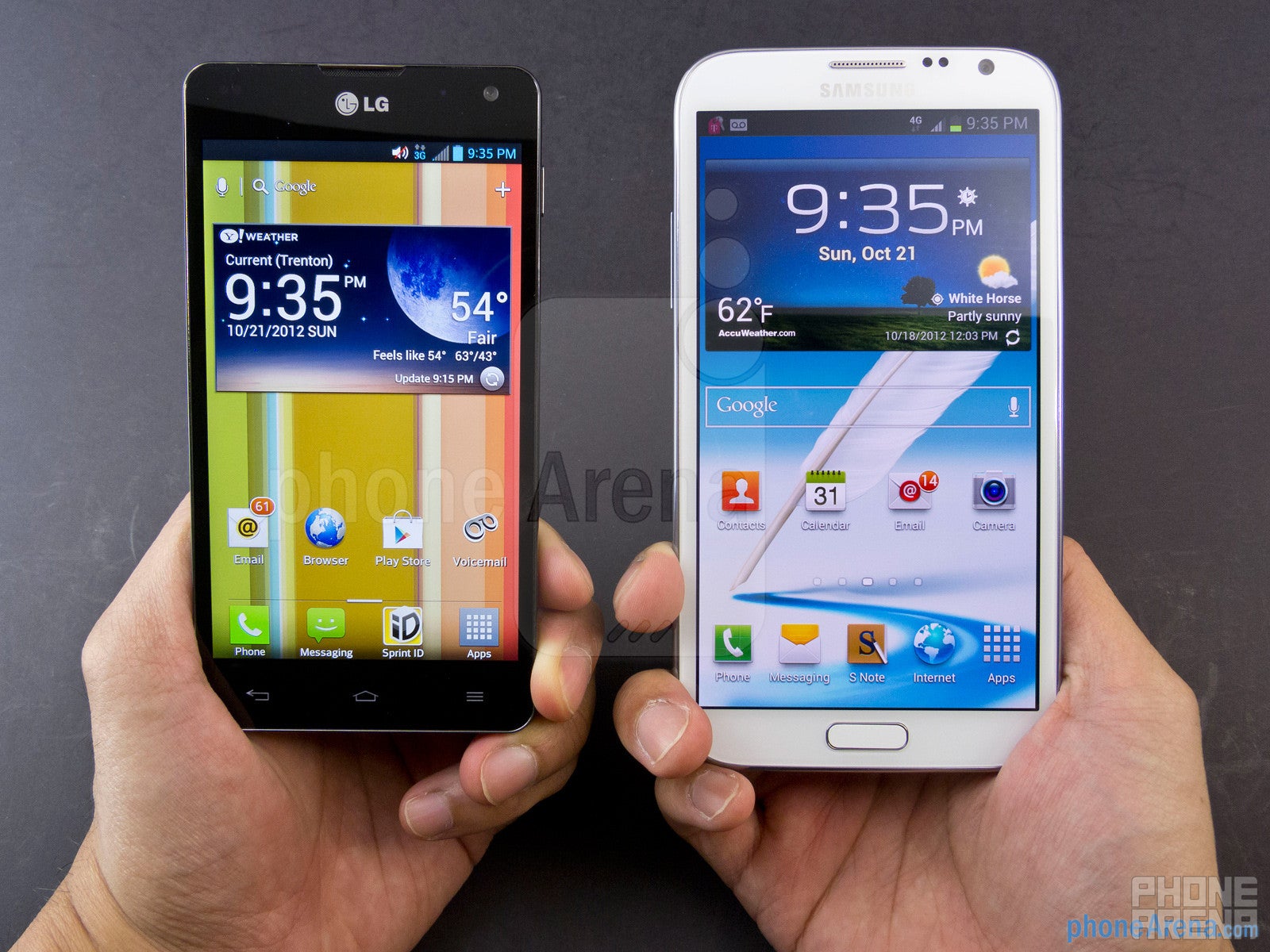 Samsung Galaxy Note II vs LG Optimus G