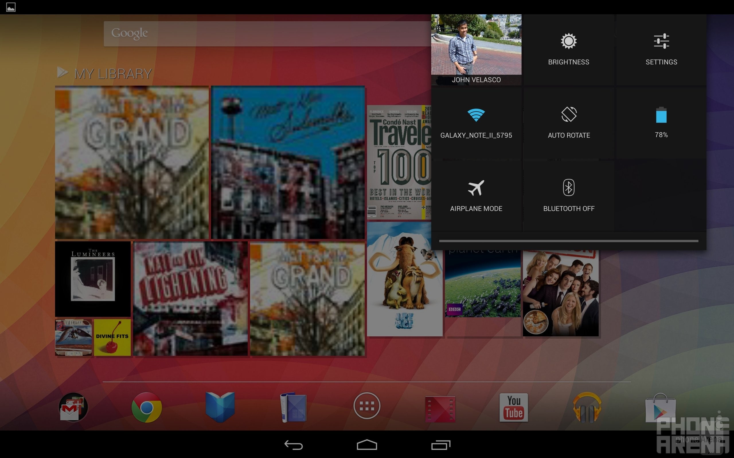 Connectivity panel - Google Nexus 10 Review
