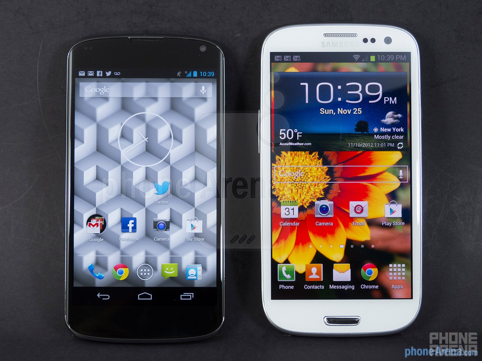 Google Nexus 4 vs Samsung Galaxy S III