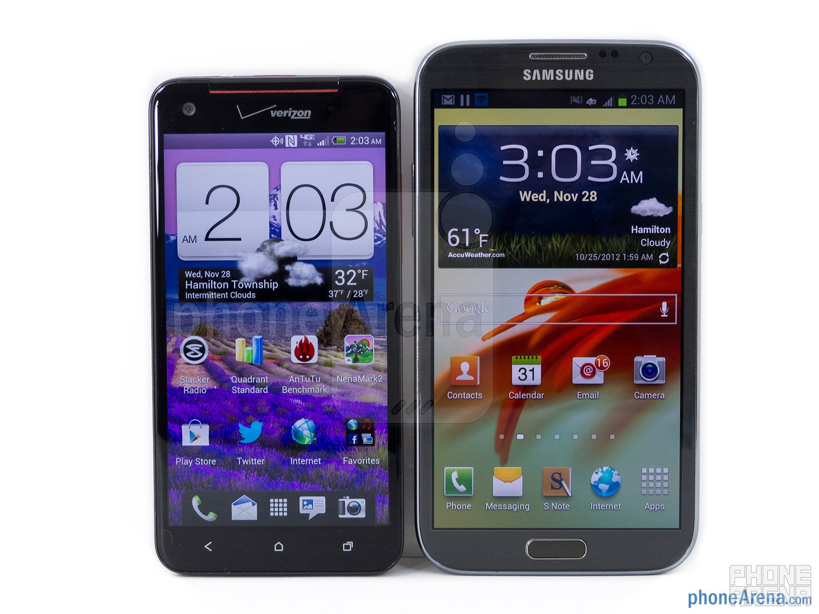HTC DROID DNA vs Samsung Galaxy Note II