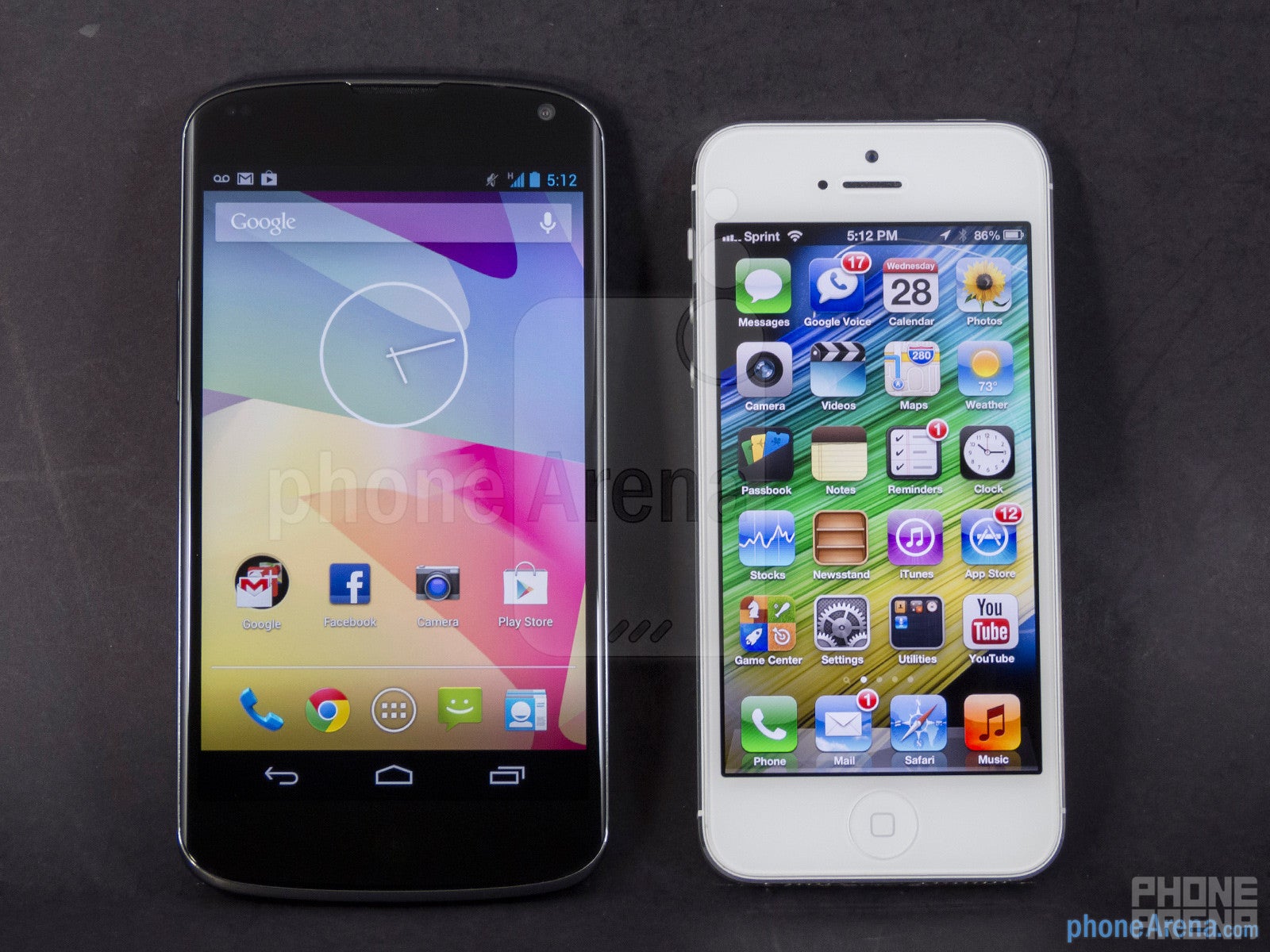Google Nexus 4 vs Apple iPhone 5