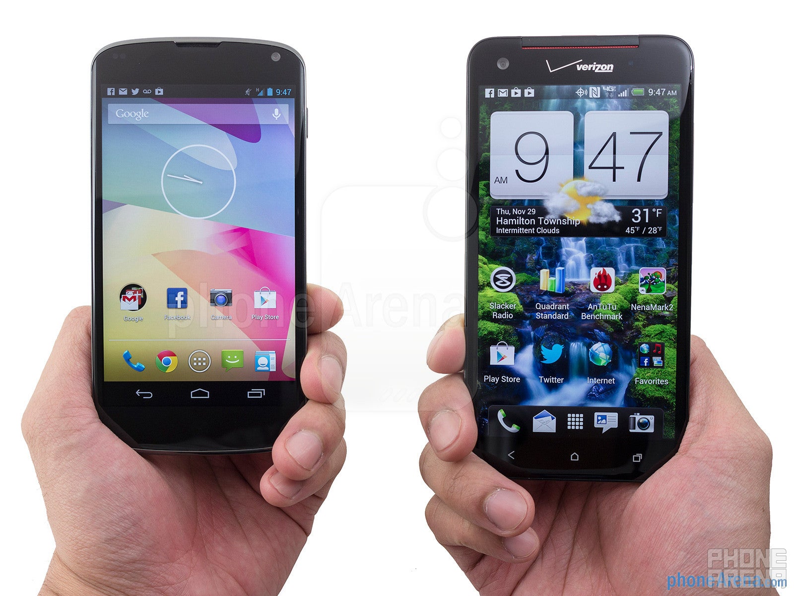 Google Nexus 4 vs HTC DROID DNA