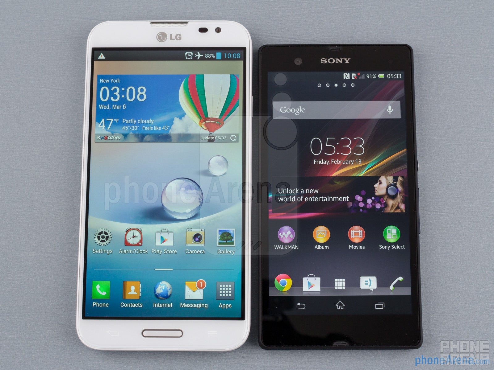 LG Optimus G Pro vs Sony Xperia Z