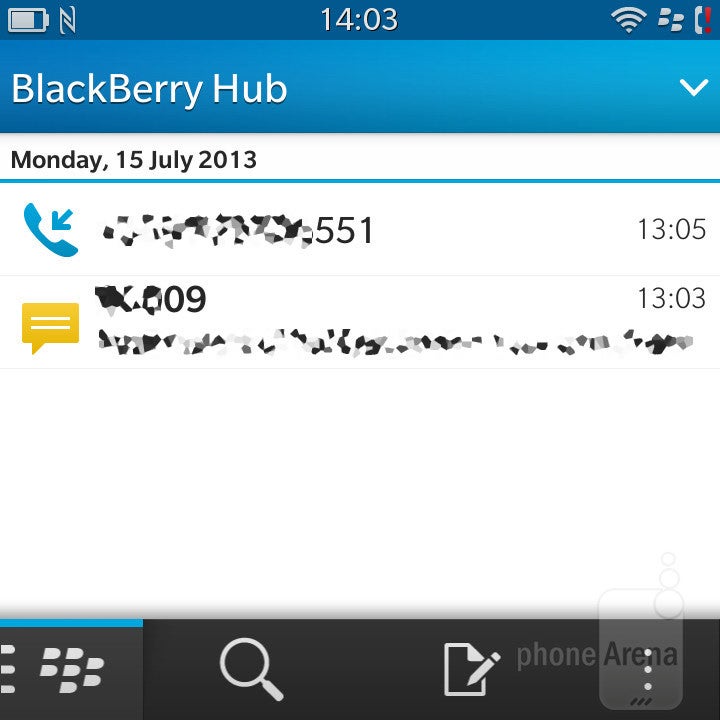 BlackBerry Hub - Revisión de BlackBerry Q5