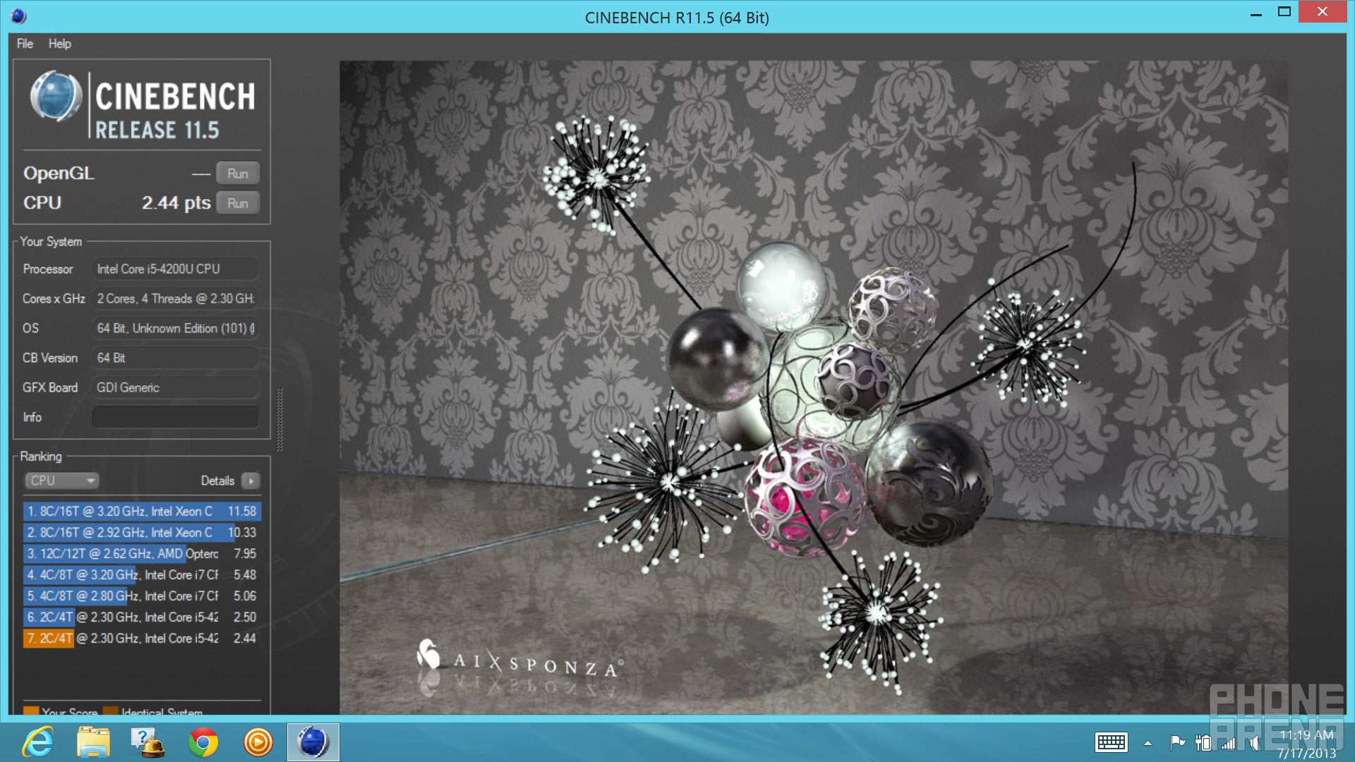 Cinebench 11.5 - Samsung ATIV Q Review