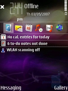 Home screen - Nokia N93i Review