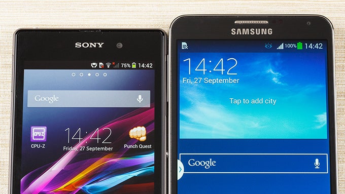 Samsung Galaxy Note 3 vs Sony Xperia Z1