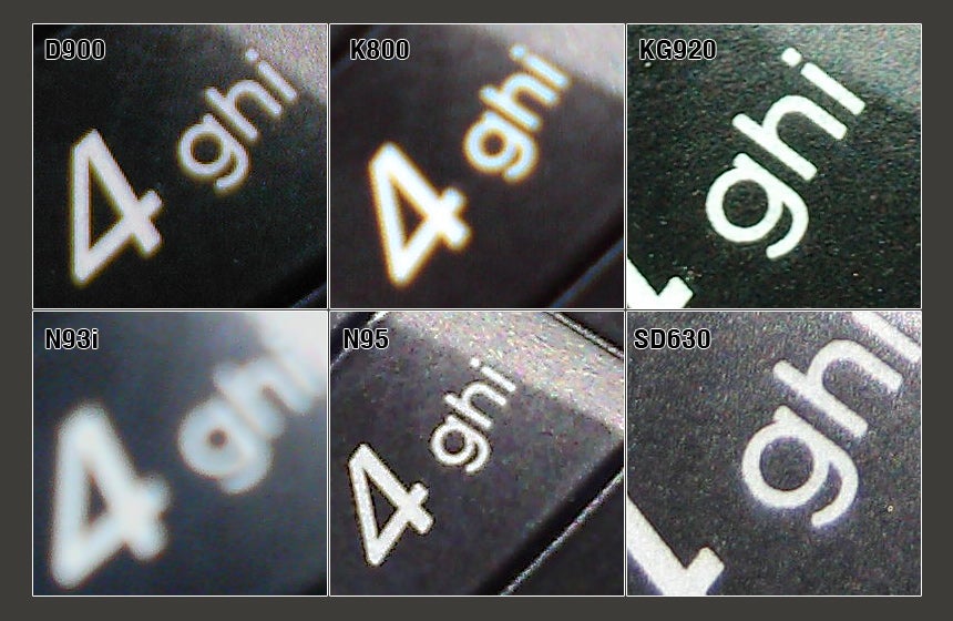 100% Crop - GSM Cameraphone Comparison Q2 2007