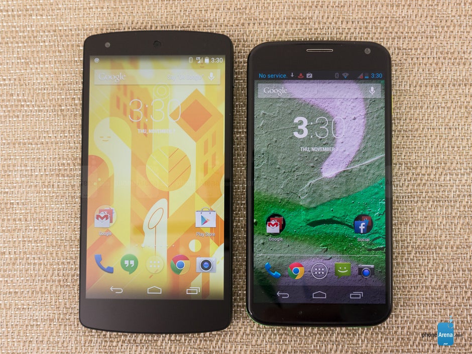 Google Nexus Vs Motorola Moto X Phonearena